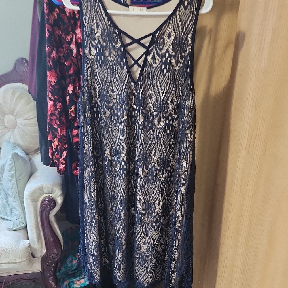 Paper Planes Navy Dress